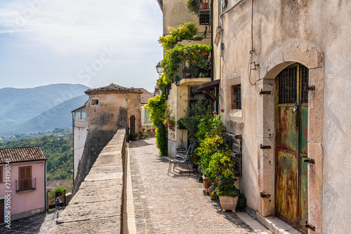 The picturesque village of Fornelli, on a sunny summer afternoon, in the Province of Isernia, Molise, Italy.