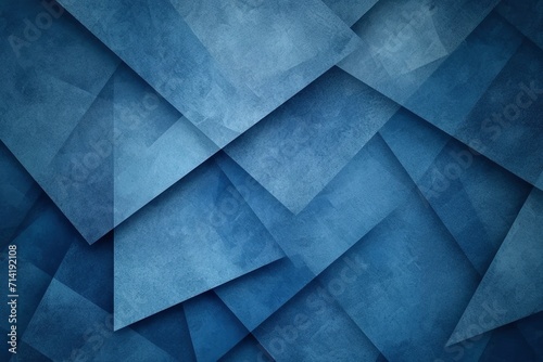 Blue Symphony of Shapes: Abstract Triangles and Rectangles Layered in a Contemporary Modern Art Design for a Captivating Website Banner Background Wallpaper
