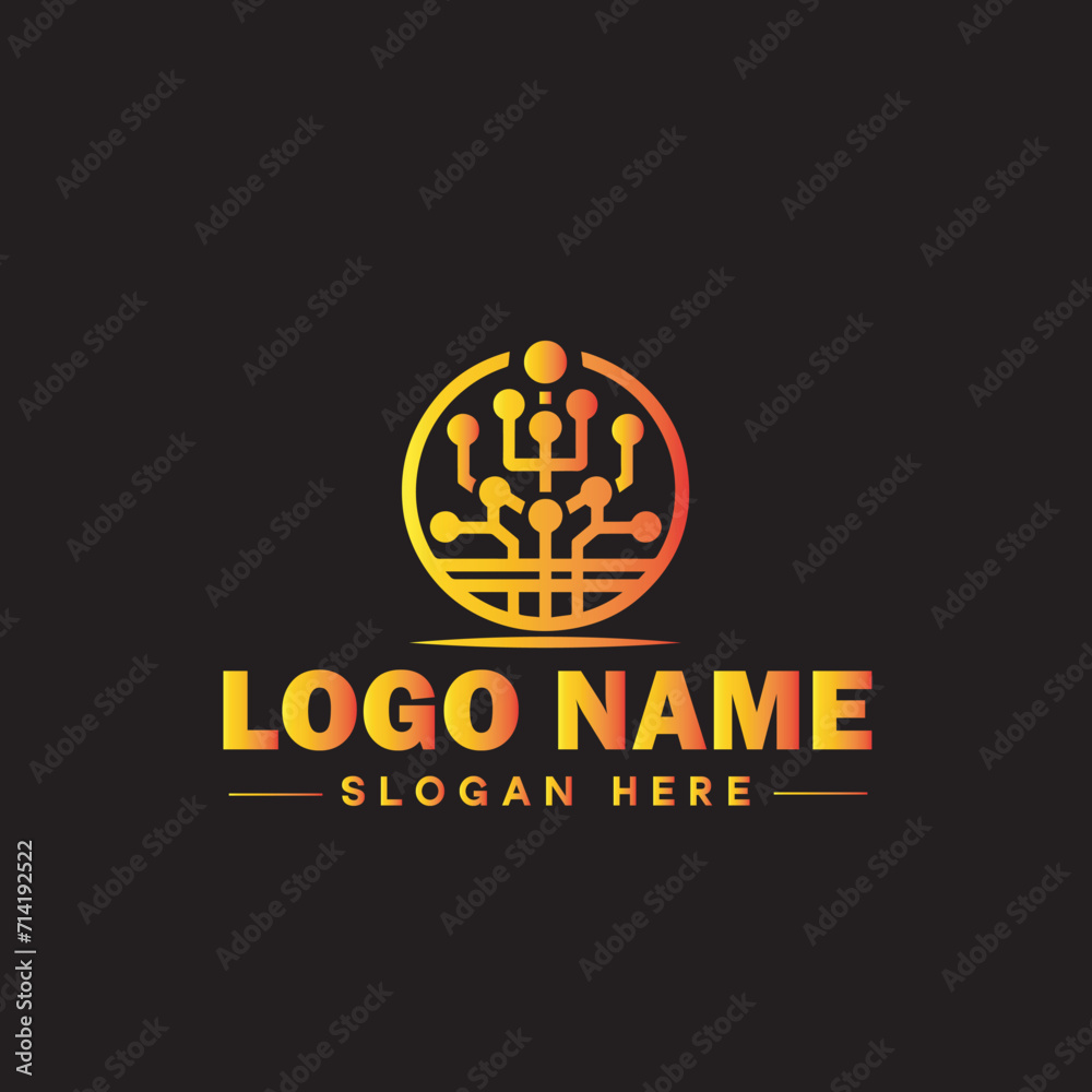 Technology logo and icon symbol clean flat modern minimalist business and digital internet web logo design editable vector Technology logo and icon symbol clean flat modern minimalist business and digital internet web logo design editable vector