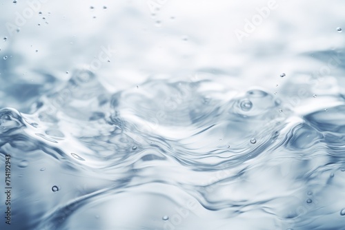 Blurred transparent water surface with waves and bubbles.