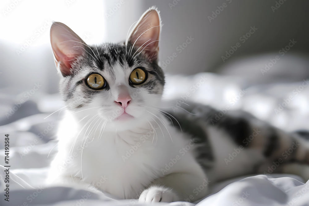 American Wirehair cat - Developed in America, this breed has a unique wiry coat and is known for being affectionate and loyal