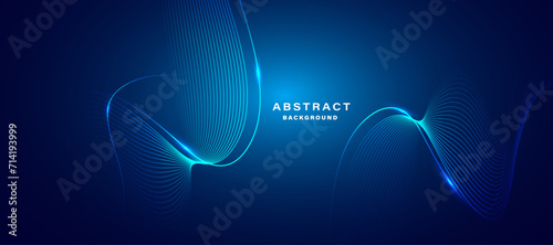 Abstract blue modern background with smooth lines. Dynamic waves. vector illustration.