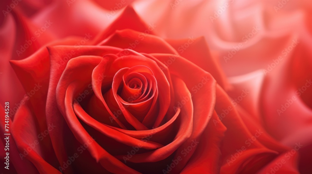 A vibrant red rose with a soft gradient, symbolizing the beauty of love. Generative AI. A vibrant red rose with a soft gradient, symbolizing the beauty of love. Generative AI.