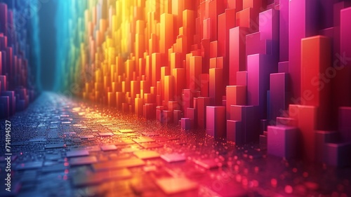 A stunning 3D render of an abstract multicolor spectrum ,generative ai