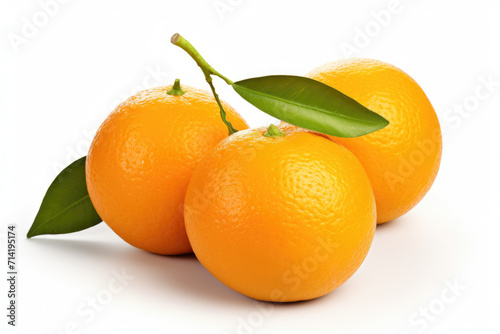 Multiple orange fruit, isolated white background