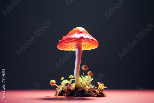Mushroom, dark isolated background