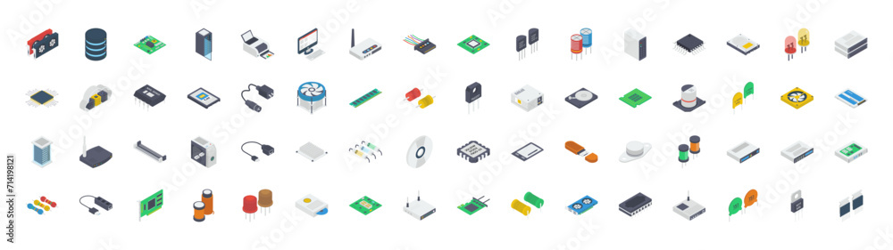 computer and hardware icons vector illustration computer and hardware icons vector illustration
