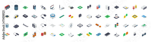 computer and hardware icons vector illustration photo