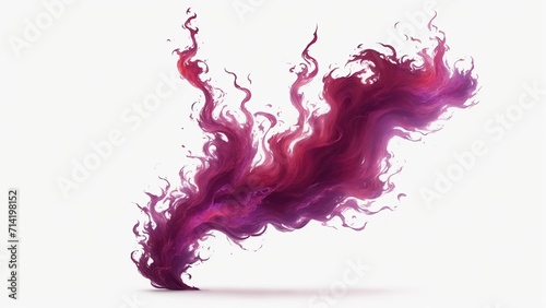 Maroon flame magic fire on white background
