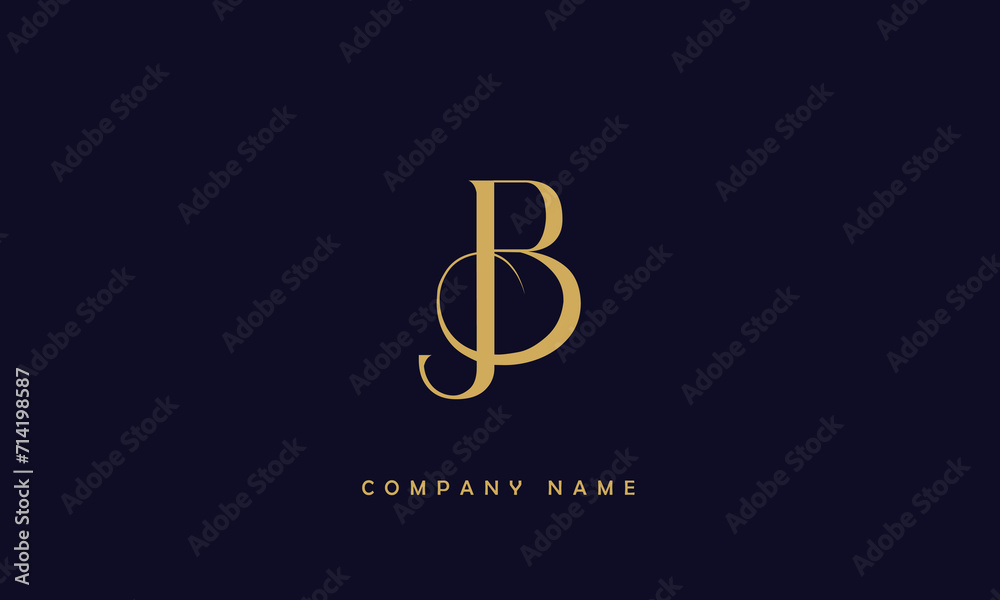 JB, BJ, J, B Abstract Letters Logo Monogram JB, BJ, J, B Abstract Letters Logo Monogram