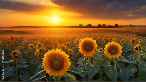 sunflower field nature plant