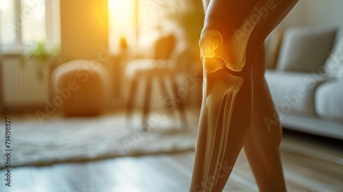 Swelling of knee joint generative ai photo