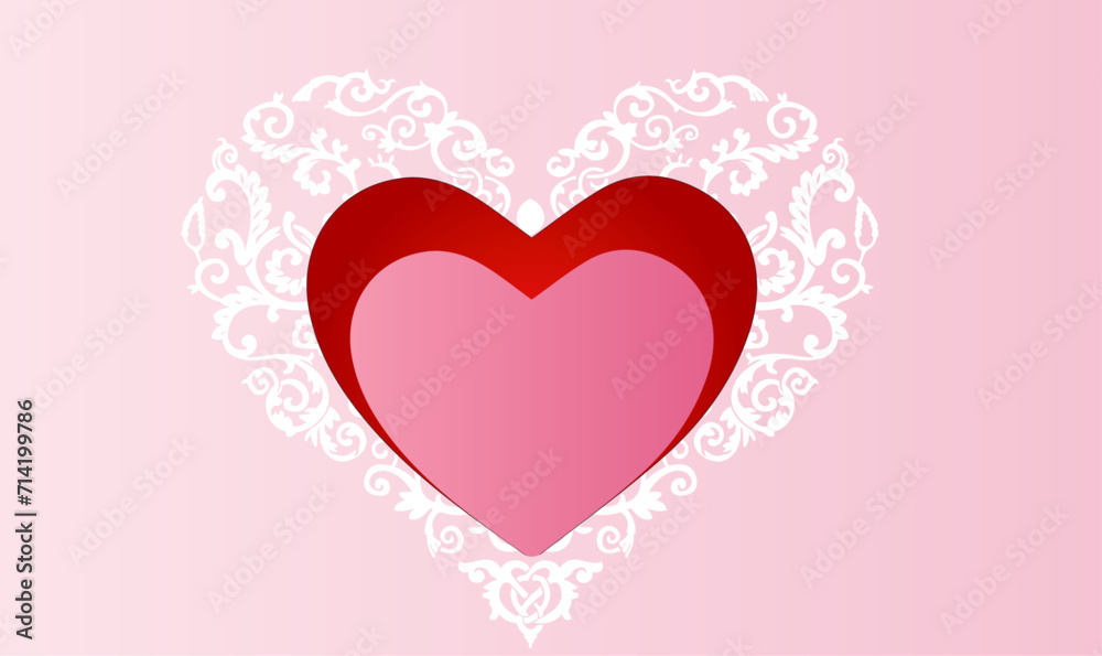 pink heart on pink background, creative heart design