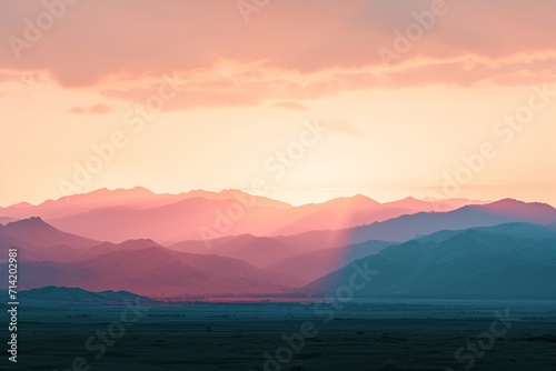 sunset with mountains