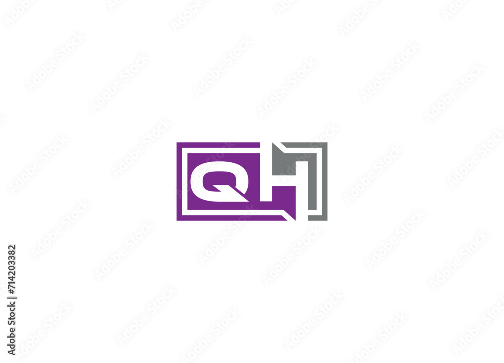 QH minimalist modern logo design vector icon template QH minimalist modern logo design vector icon template
