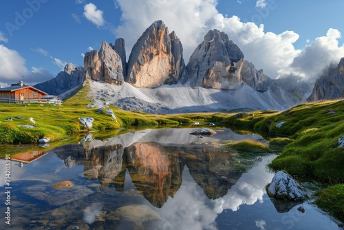 surrounded by majestic mountains in Italy