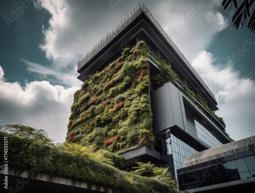 Cutting-edge office building in Singapore, featuring a stunning vertical garden on its façade © CG Design