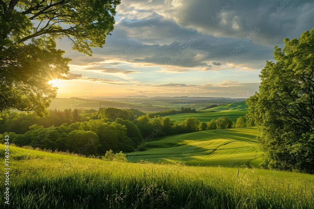 green view with trees