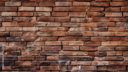 Old brick wall background, chestnut color grunge texture or pattern for design. Generative ai