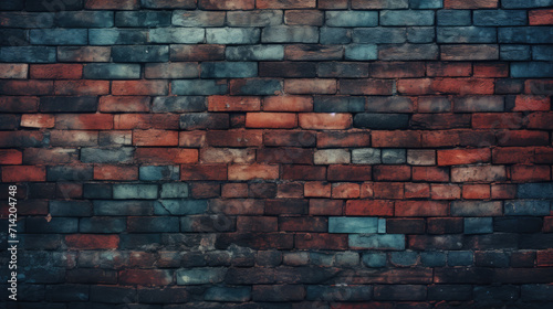 Old brick wall background, deep colors grunge texture or pattern for design. Generative ai