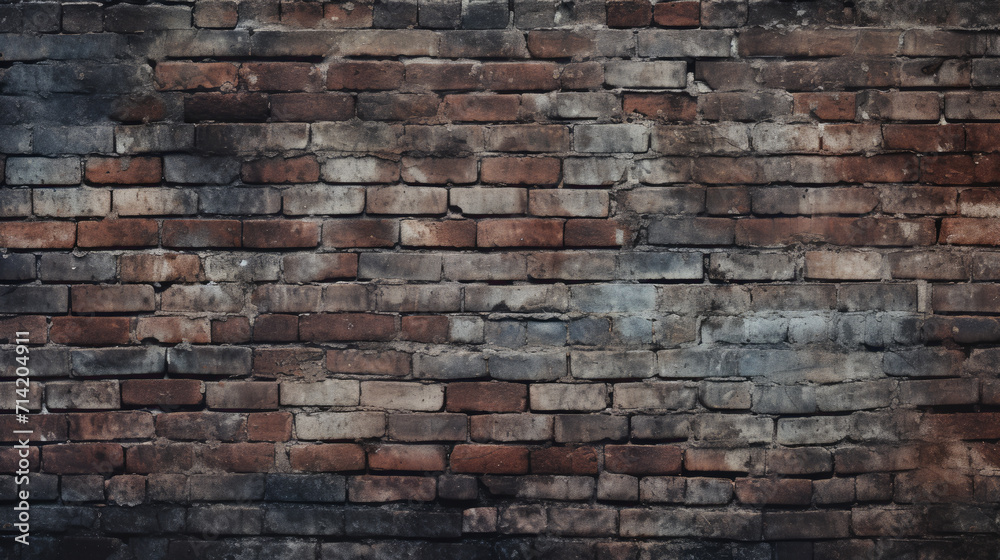 Old brick wall background, desaturated grunge texture or pattern for design. Generative ai Old brick wall background, desaturated grunge texture or pattern for design. Generative ai