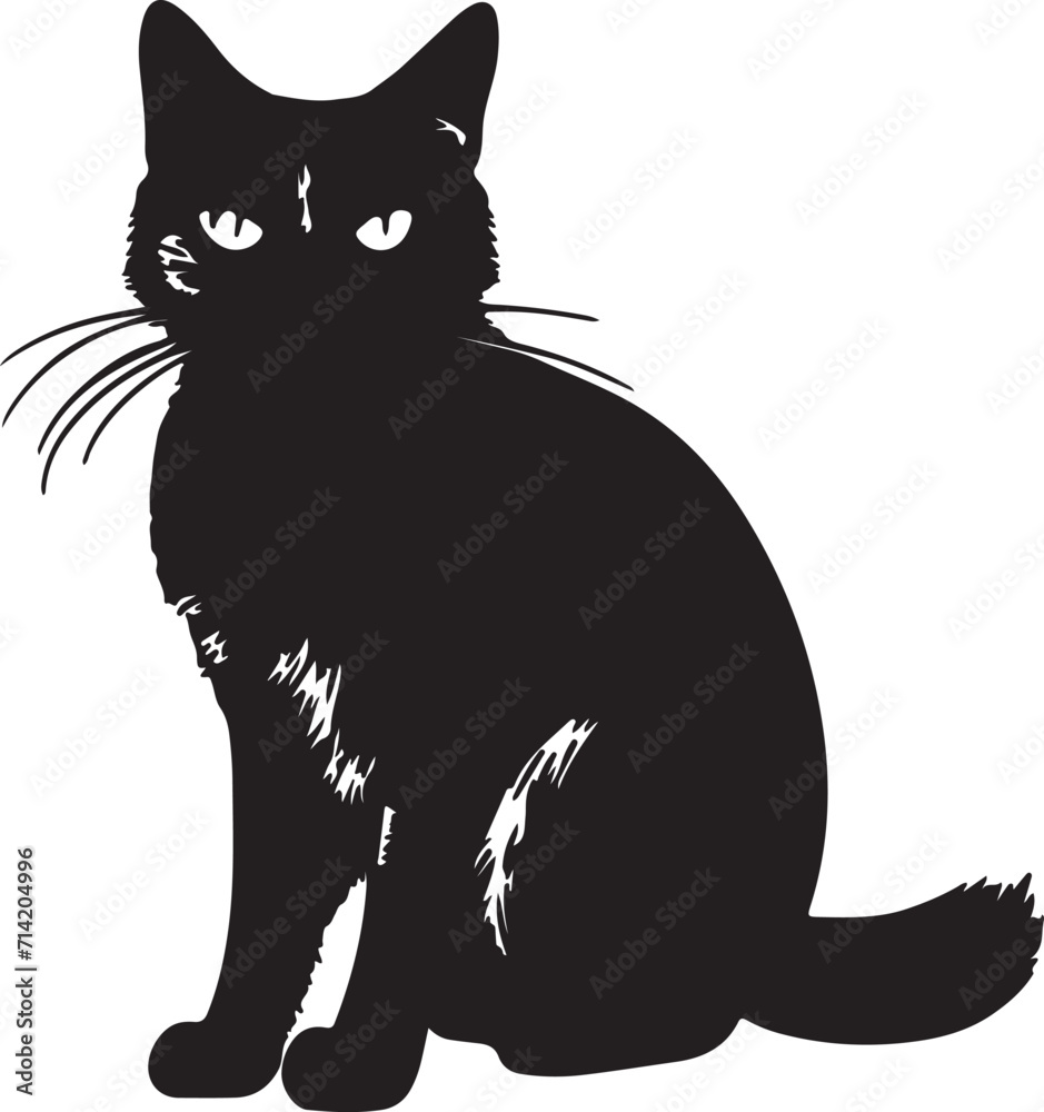 black cat illustration vector silhouette black cat illustration vector silhouette