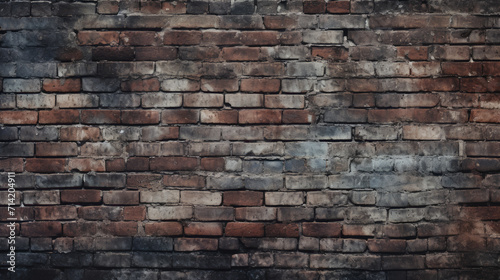 Old brick wall background  desaturated grunge texture or pattern for design. Generative ai