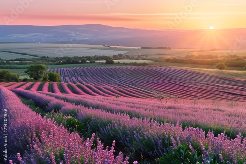 view of flower fields in the morning