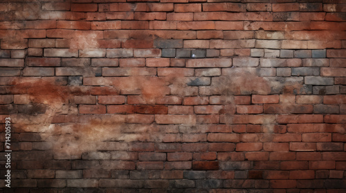 Old brick wall background, dusty colors grunge texture or pattern for design. Generative ai