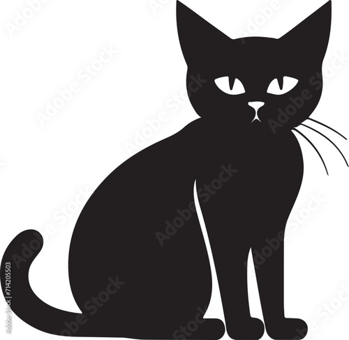 Fototapeta Naklejka Na Ścianę i Meble -  black cat illustration vector silhouette