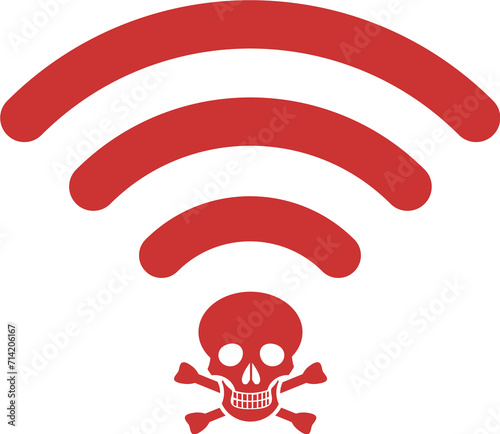 WIFI symbol for Electromagnetic Hypersensitivity  - EHS - indicating that electromagnetic fields can impact  negatively the health of sensitive people and wildlife  photo