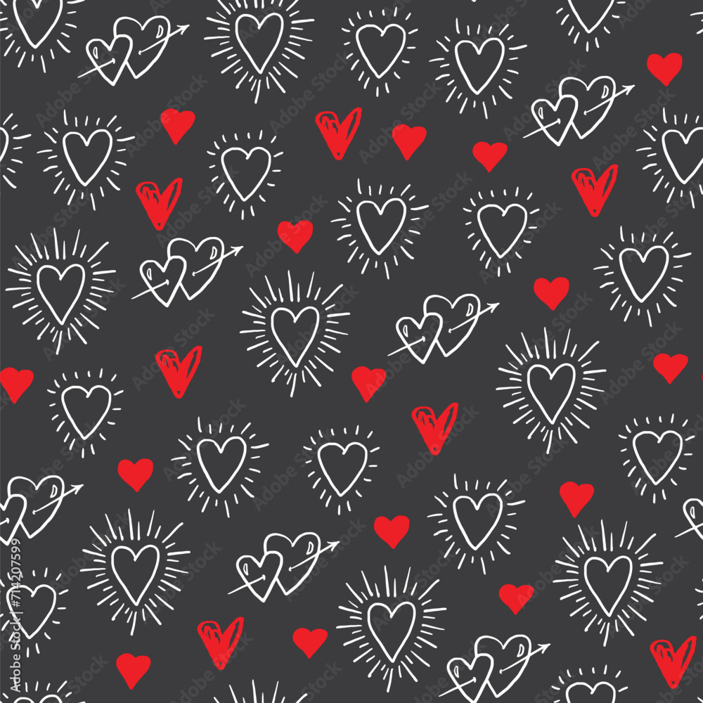 Valentine's day hearts vector seamless pattern. Valentine's day hearts vector seamless pattern.