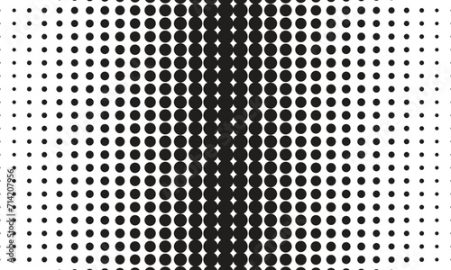 abstract seamless minimalistic thin to thick black halftone dot pattern.