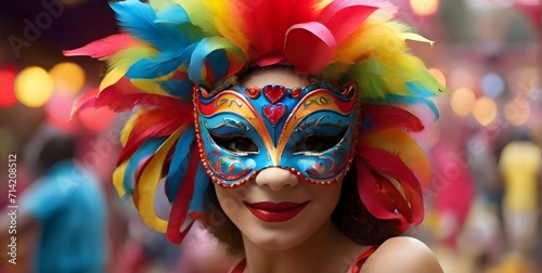 portrait of a woman in carnival mask,ai generated © VitorCosta