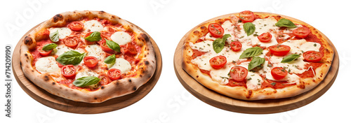 Classic Margherita Pizzas with Fresh Basil and Mozzarella