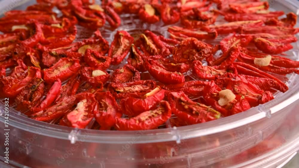 dry tomatoes in a dryer. Selective focus. dry tomatoes in a dryer. Selective focus.