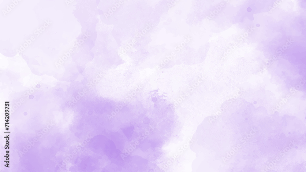 Abstract purple watercolor background. Paint brush paper textured stain canvas element. Pastel soft water color pattern. Abstract violet texture. Art watercolor background for wallpaper design