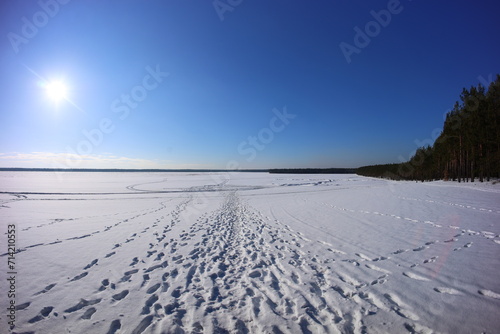 Fototapeta Naklejka Na Ścianę i Meble -  Będowska Desert, in winter, Dąbrowa Górnicza, poland
