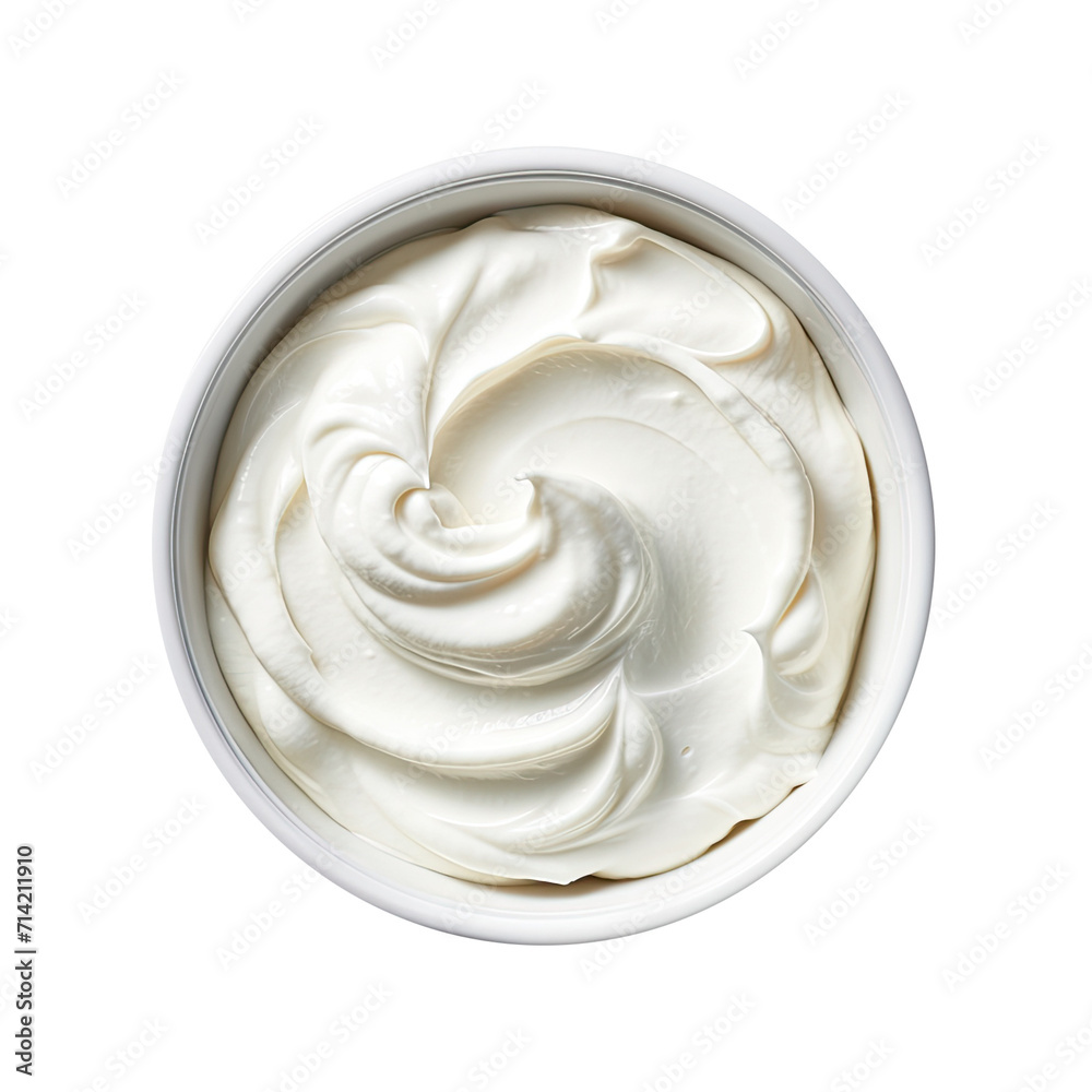Delicious Bowl of Sour Cream Isolated on a Transparent Background Delicious Bowl of Sour Cream Isolated on a Transparent Background