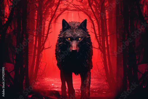 Werewolf. Wolf ghost. Generative AI