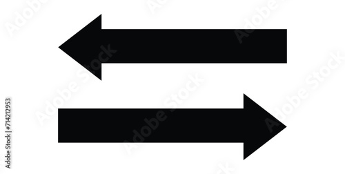 Black vector arrow icon Vector illustration design. Right direction and left direction arrow icon. eps file 23. photo