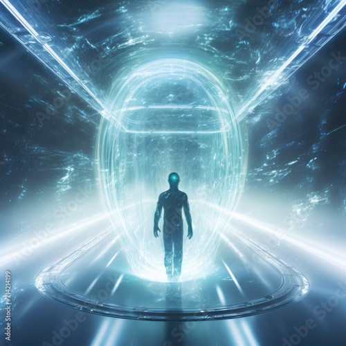 Parallel universe gateway representation human design in transparent plasma