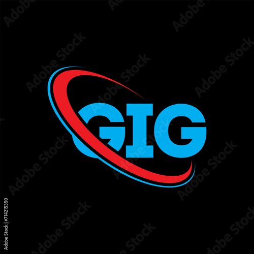 GIG logo. GIG letter. GIG letter logo design. Initials GIG logo linked with circle and uppercase monogram logo. GIG typography for technology, business and real estate brand.