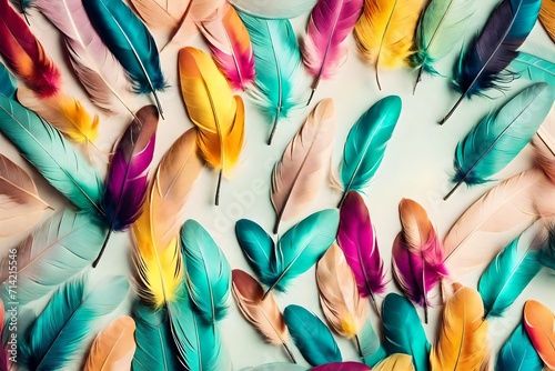 colorful feathers pattern photo