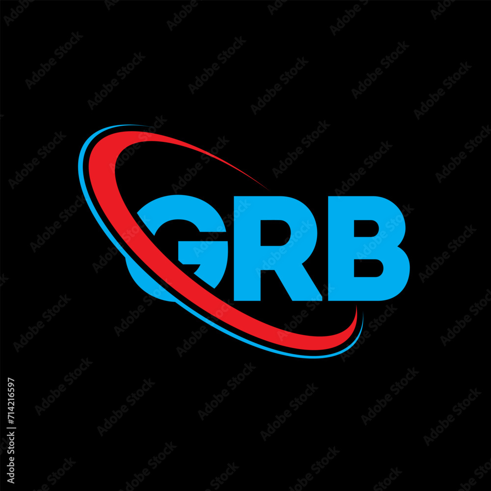 GRB logo. GRB letter. GRB letter logo design. Initials GRB logo linked with circle and uppercase monogram logo. GRB typography for technology, business and real estate brand. - obrazy, fototapety, plakaty 