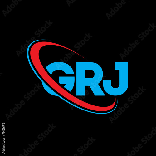 GRJ logo. GRJ letter. GRJ letter logo design. Initials GRJ logo linked with circle and uppercase monogram logo. GRJ typography for technology, business and real estate brand. photo