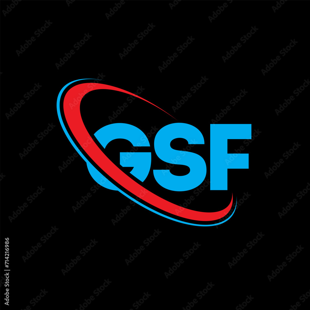 GSF logo. GSF letter. GSF letter logo design. Initials GSF logo linked with circle and uppercase monogram logo. GSF typography for technology, business and real estate brand.