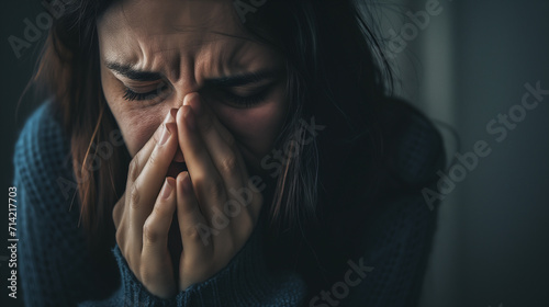 the agony of a crying woman in trouble