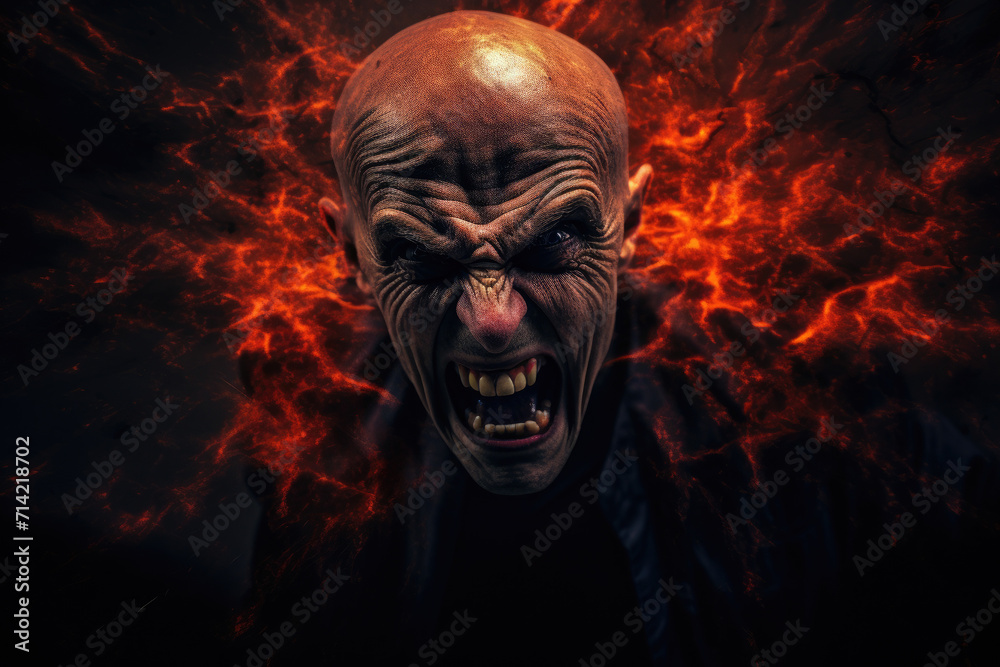 Photo of angry man abstract