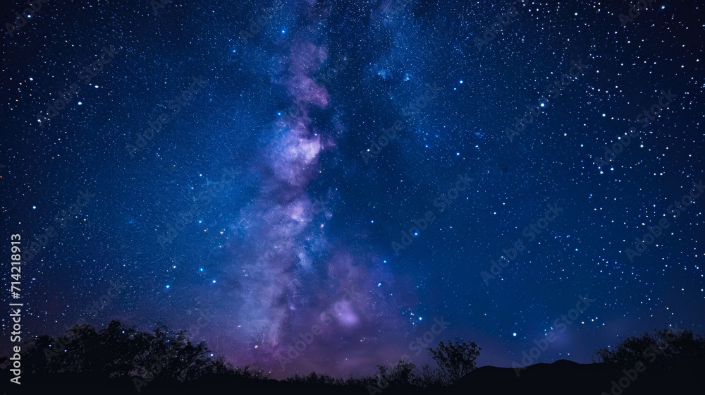 Fototapeta premium Starry Night Sky with a View of the Milky Way Galaxy